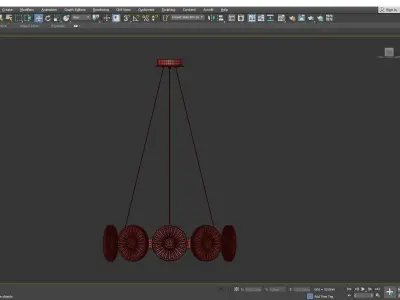 FLORIDA glass chandelier with gold rims Low-poly 3D model