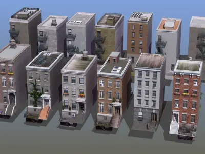 Row Houses Set 3D model