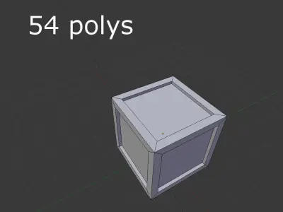 low poly wooden box Low-poly 3D model 7