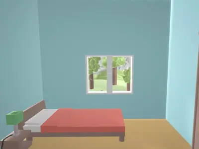 Bedroom room escape Low-poly 3D model