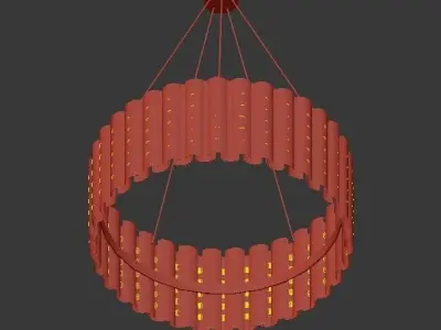 Aurum pendant light made of brass rods 3D model