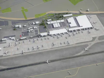 Alicante - Elche Airport - ALC Low-poly 3D model