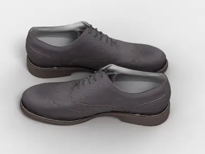Mens Formal Leather Dress Shoes 3D model