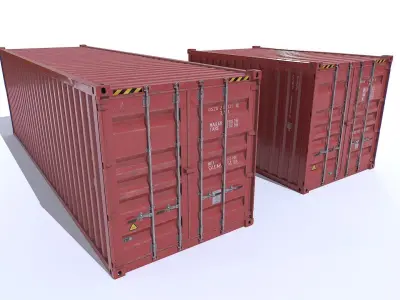 Ship Container Pack Low-poly 3D model