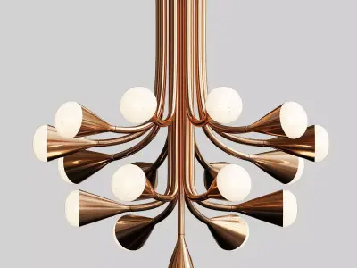 Globo Five Light Chandelier 3D model