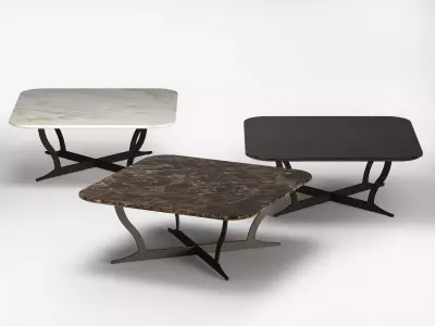 Richard Coffee Table Marble 90 and 120x80 3D model