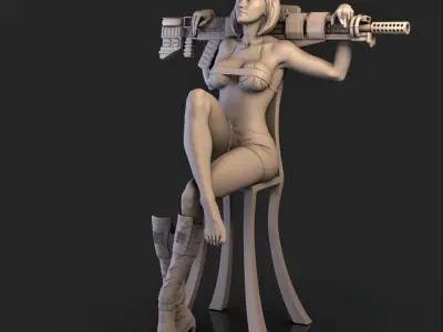 Resting GUN  3D print model
