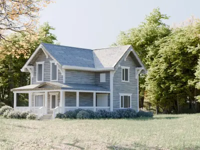 House 3d model Cape cod style  3D model