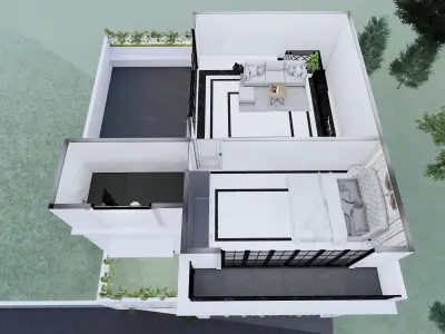 Interior and Exterior Modern Classic house 3D model