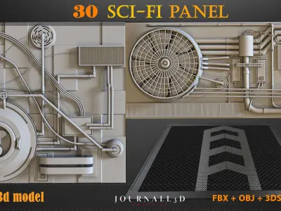 30 SCIFI  panels 3D model