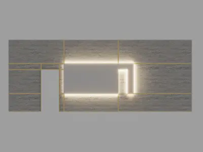 paneling led wall light with square shape 3D model