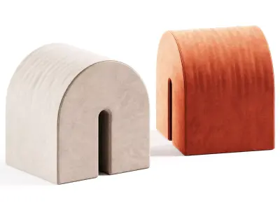 Curved Pouf by Kristina Dam Studio 3D model