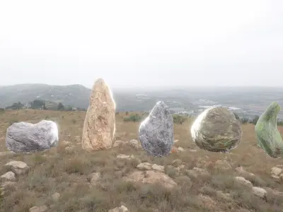 Realistic Rock Model With Blendshapes Low-poly 3D model