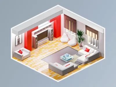 Room 24 Low-poly 3D model