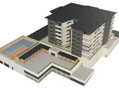 Hotel Building 1 3D model