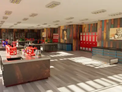 Veterinary Clinic  Low-poly 3D model