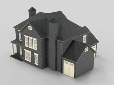 British House Design 17T1  Low-poly 3D model