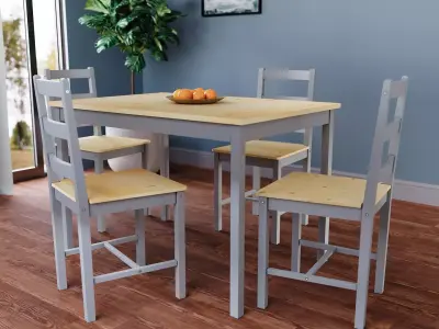 Dineing table chair set 3D model