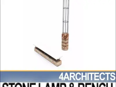 Street-Lamp and Park Bench 3D model