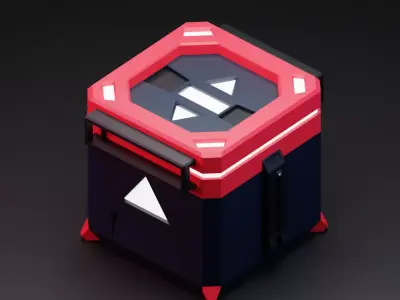 Sci-Fi Box Chest Low-poly 3D model