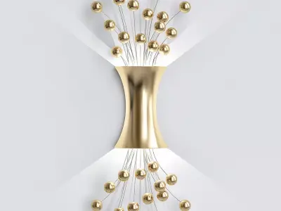 Sconce Lighting yellow gold leaf finish by Boyd Lighting 3D model