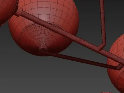 Dalls chandelier with balls hanging from it 3D model