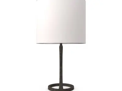 Anneu Table Lamp In AgedIron With Linen Shade Free 3D model