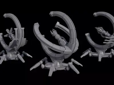 Cyber Lord Space Zombies Pylon of the Sentry Guard 3D print model