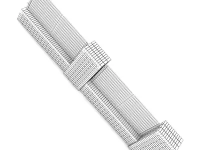Concrete Fence 03 3D model