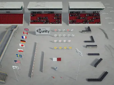 This Race Track Construction Kit - Add-on Pack A Low-poly 3D model