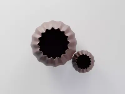 Modern Ripple Vase Set Free 3D model