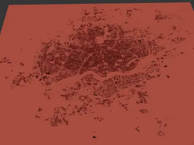 ShenYang City urban planning maq 3D Topography terrain  3D model