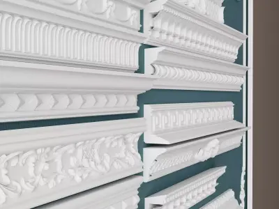 European Classic Decorative Molding Collection Low-poly 3D model