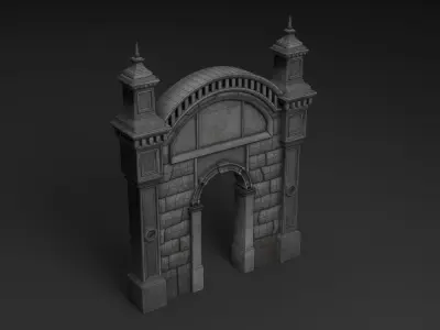 Medieval Gate Low-poly 3D model