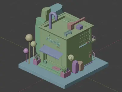 CandyShop building with candy store Free 3D model