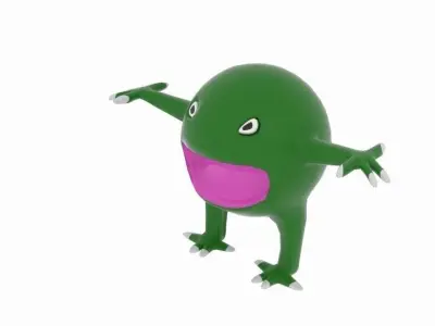 Sphere Space Monster Low-poly 3D model