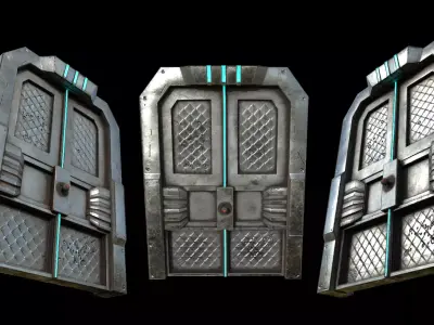 Cyberpunk Sci-fi Door 3 FREE Free low-poly 3D model