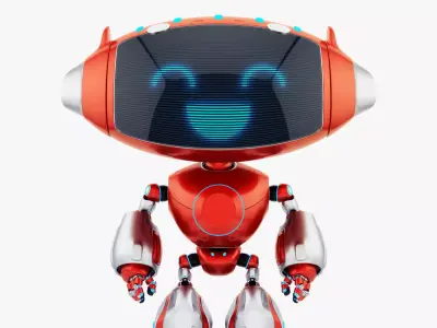 RED CUTE CAT BOT 3D model