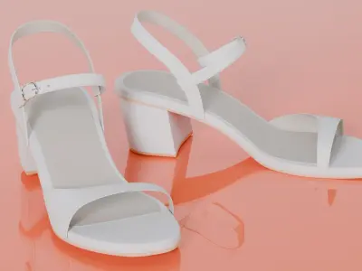  Women slipper 03 Low-poly 3D model