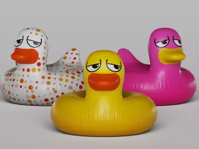Giant Rubber Ducky Pool Float 3D model