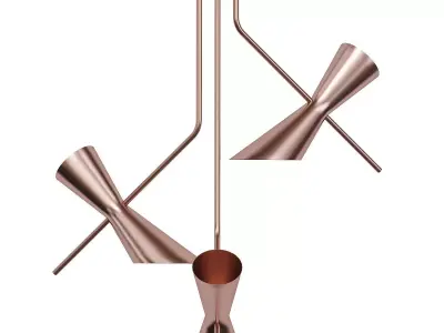 PAPILLON pendant light with two metal rods 3D model