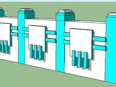 HOUSE BOUNDARY WALL LATEST DESIGN 3D model