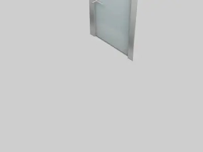 Glass panel door model Low-poly 3D model