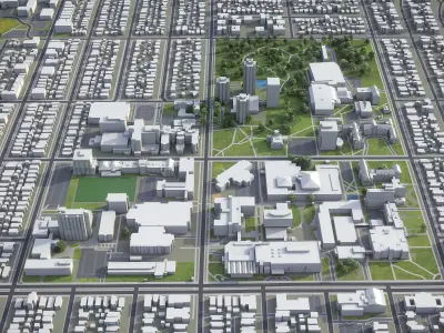 Milwaukee - University of Wisconsin Low-poly 3D model