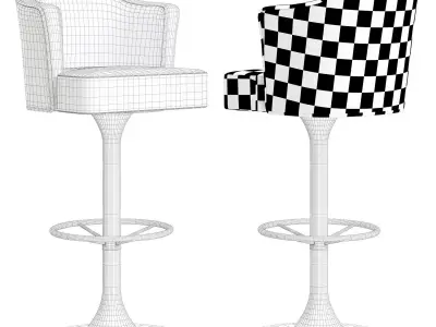 BETH BAR CHAIR Low-poly 3D model