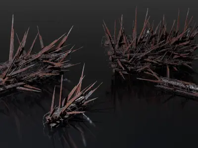 Post Apocalyptic Makeshift Barricades 3D model