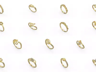 Light rings weighing 1 to 4 grams 1070 Rings 3D Model Pack