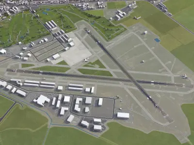 Salinas Airport Low-poly 3D model