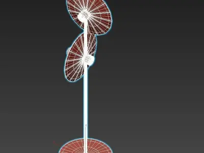 COMETA floor lamp with two gold discs 3D model