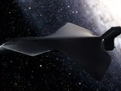 Space Ship in Space Scene 3D model